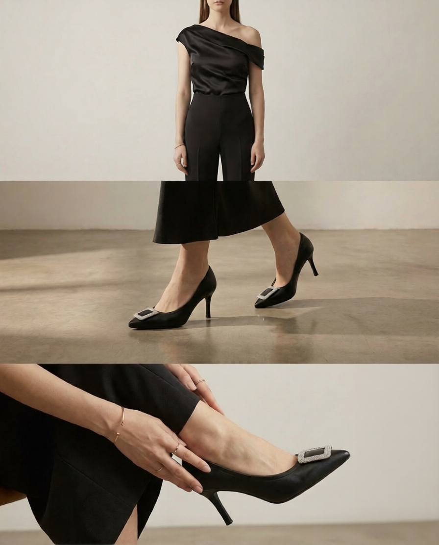 MICCO High Heeled Pumps decorated with crystals Model 2009-64