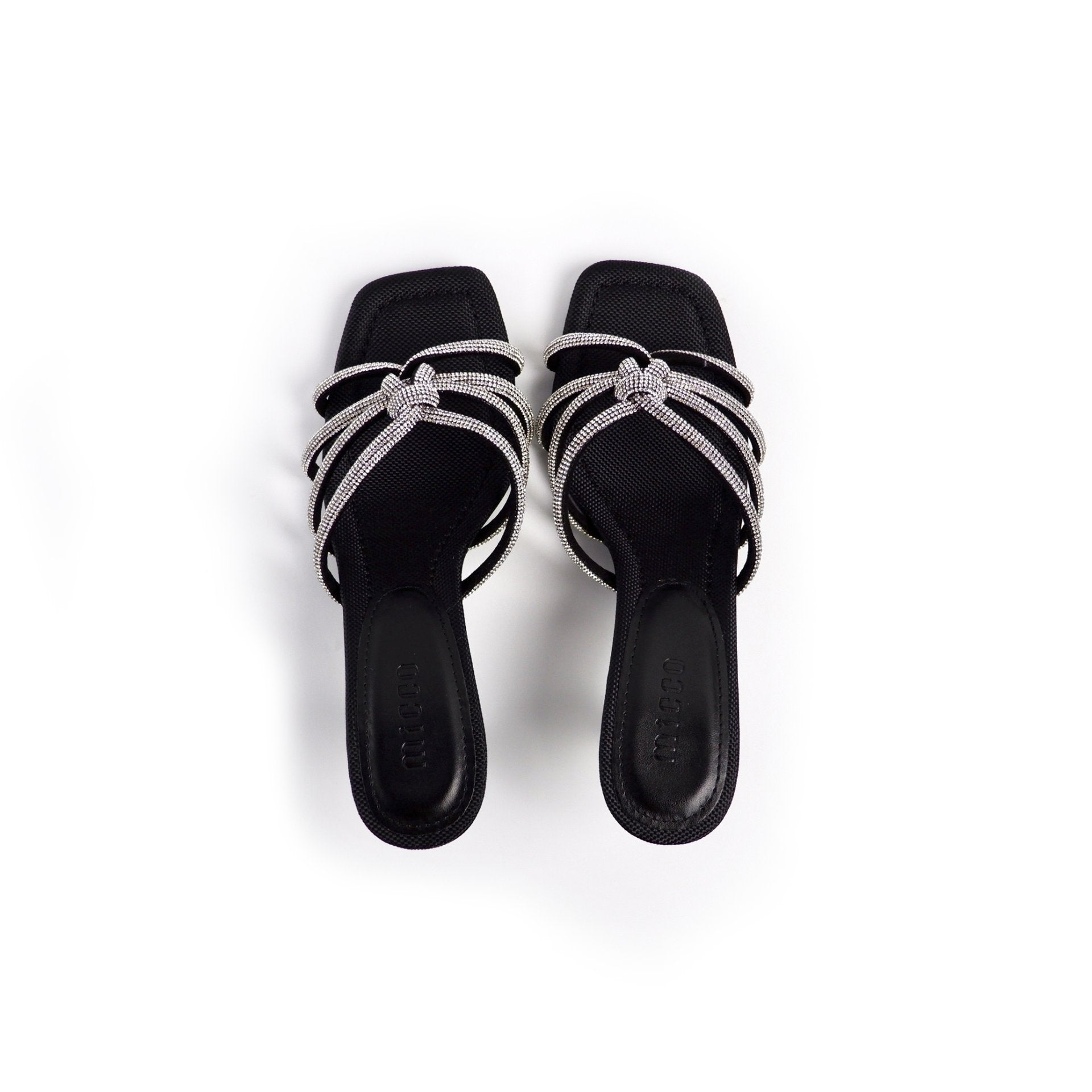 MICCO Rhinestone Braided Heels Sandals Open toe Model 6009-5