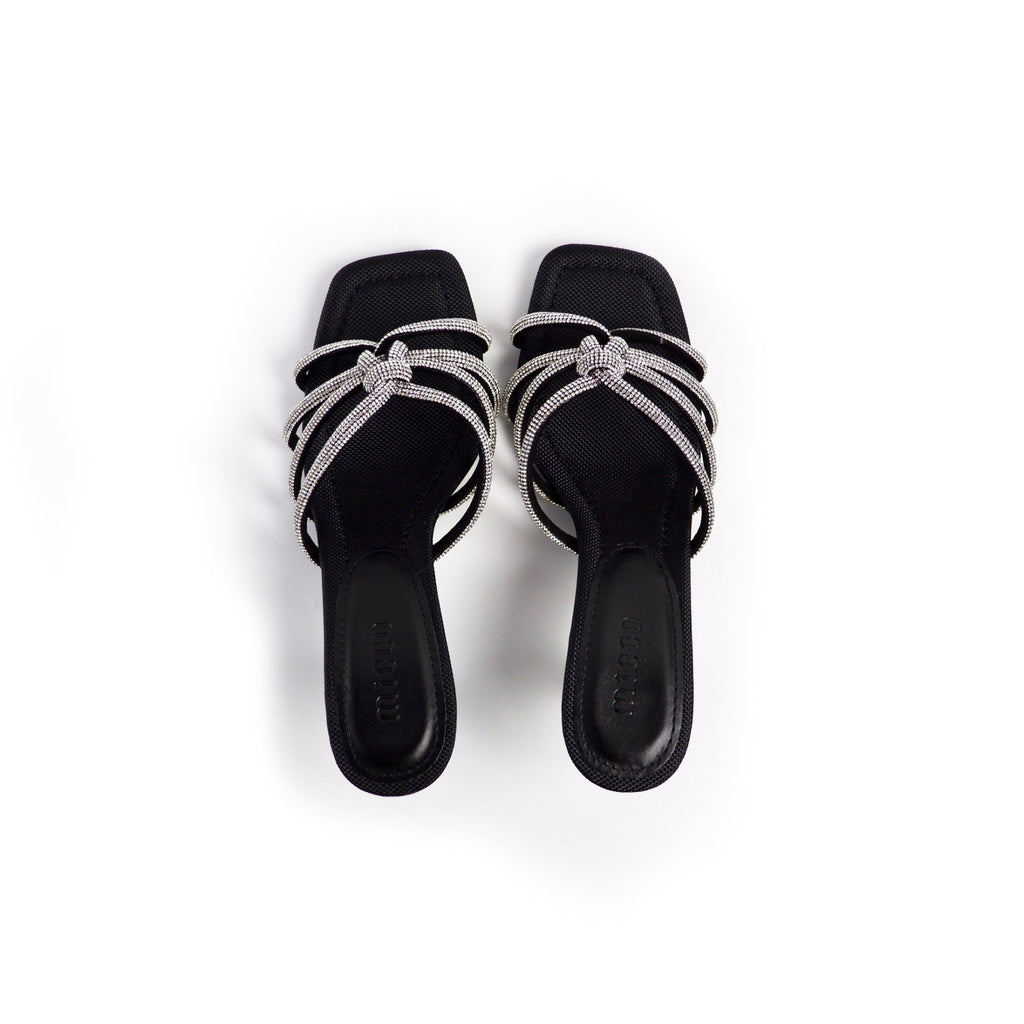 MICCO Rhinestone Braided Heels Sandals Open toe Model 6009-5