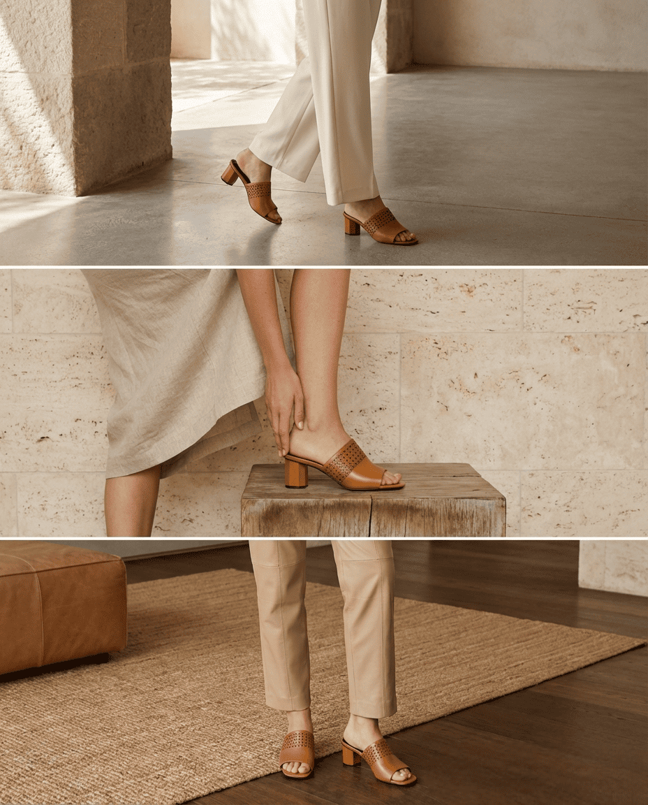 MICCO Genuine Leather Heeled Sandals Model 4689-10