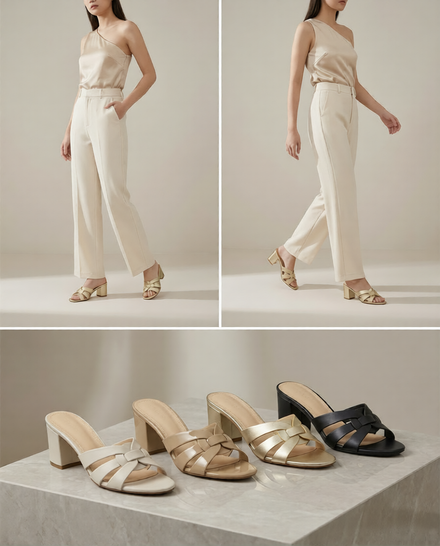 MICCO Braided Heels Sandals Open toe Model 7S05-38