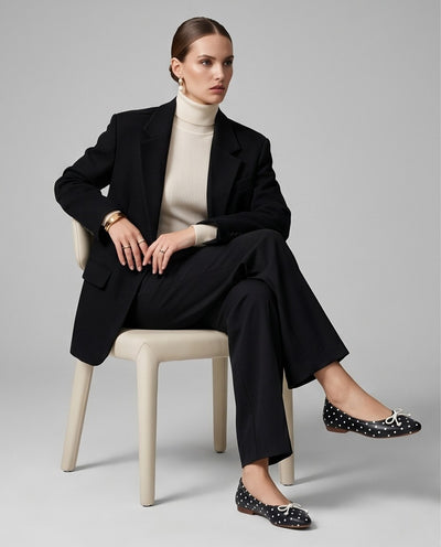 MICCO Polka Dot Lambskin Flats A730-1
