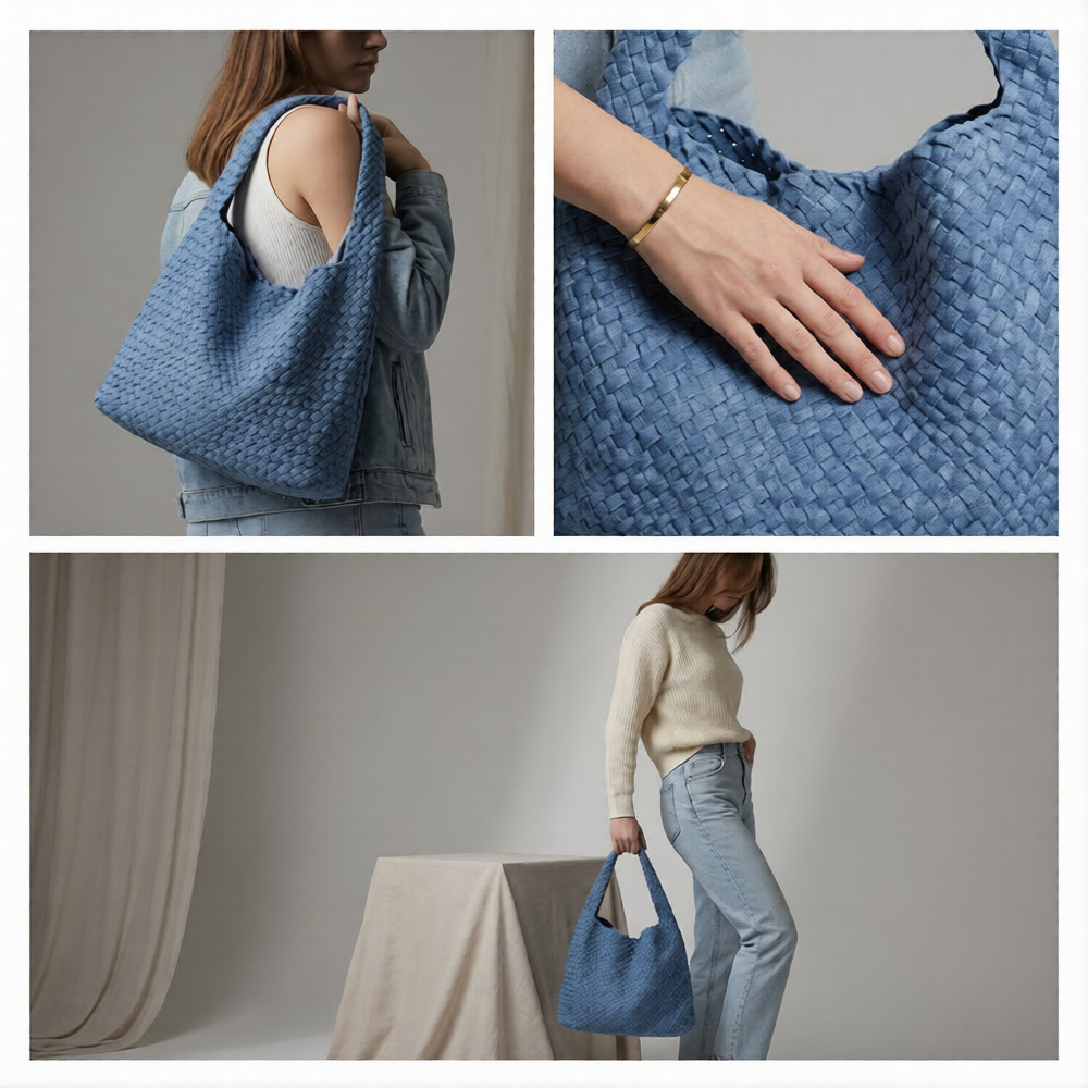 Woven Denim Handbags Model B1683-1