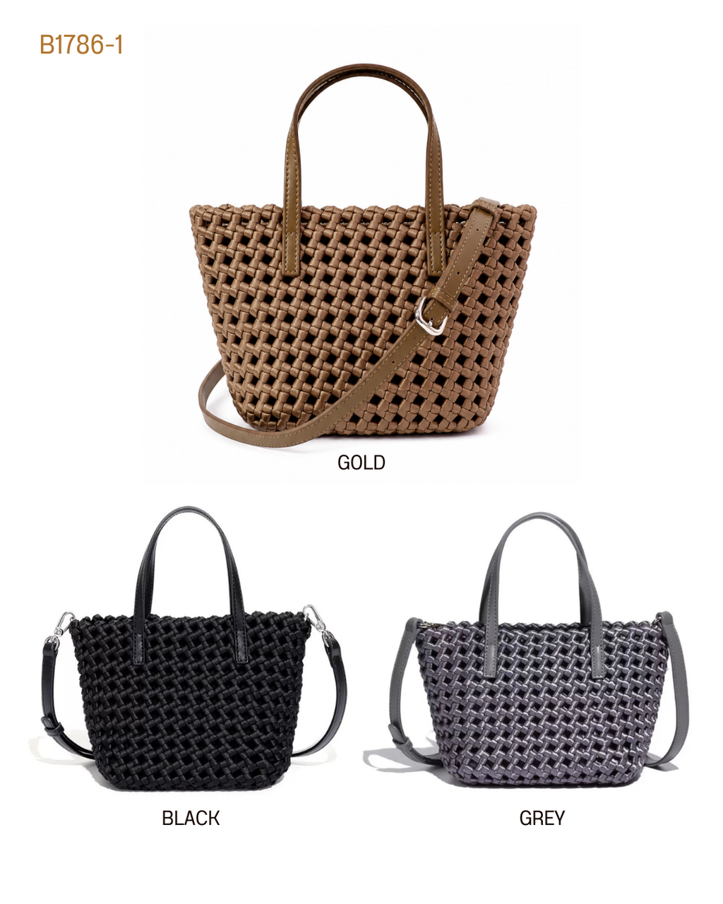PU leather Woven Bag Model B1786-1