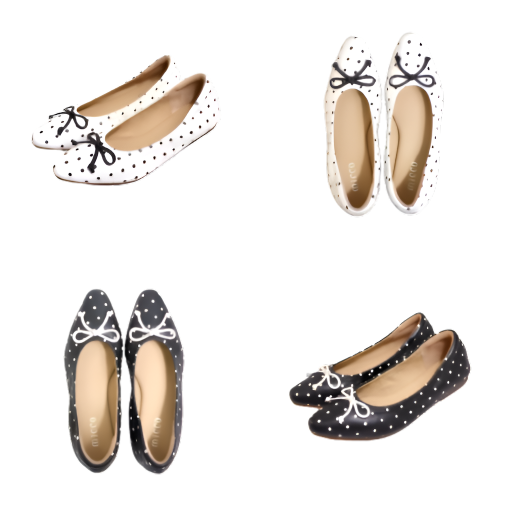 MICCO Polka Dot Lambskin Flats A730-1