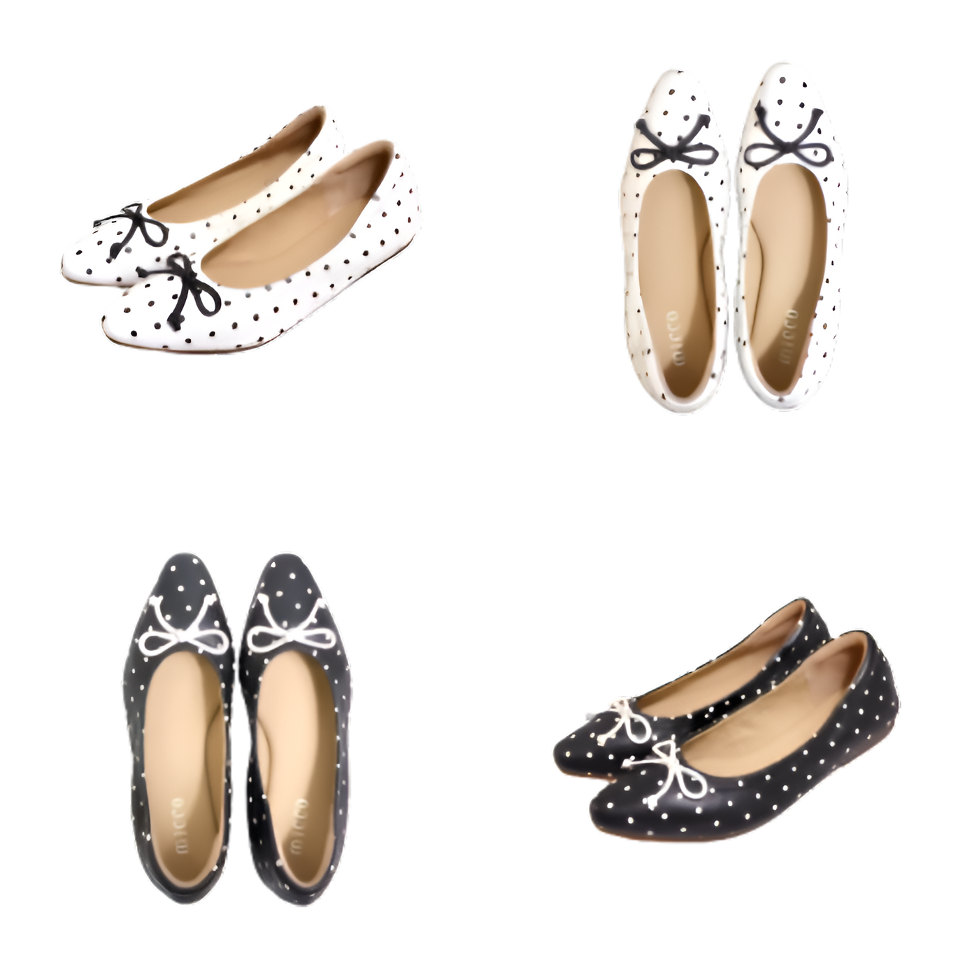 MICCO Polka Dot Lambskin Flats A730-1
