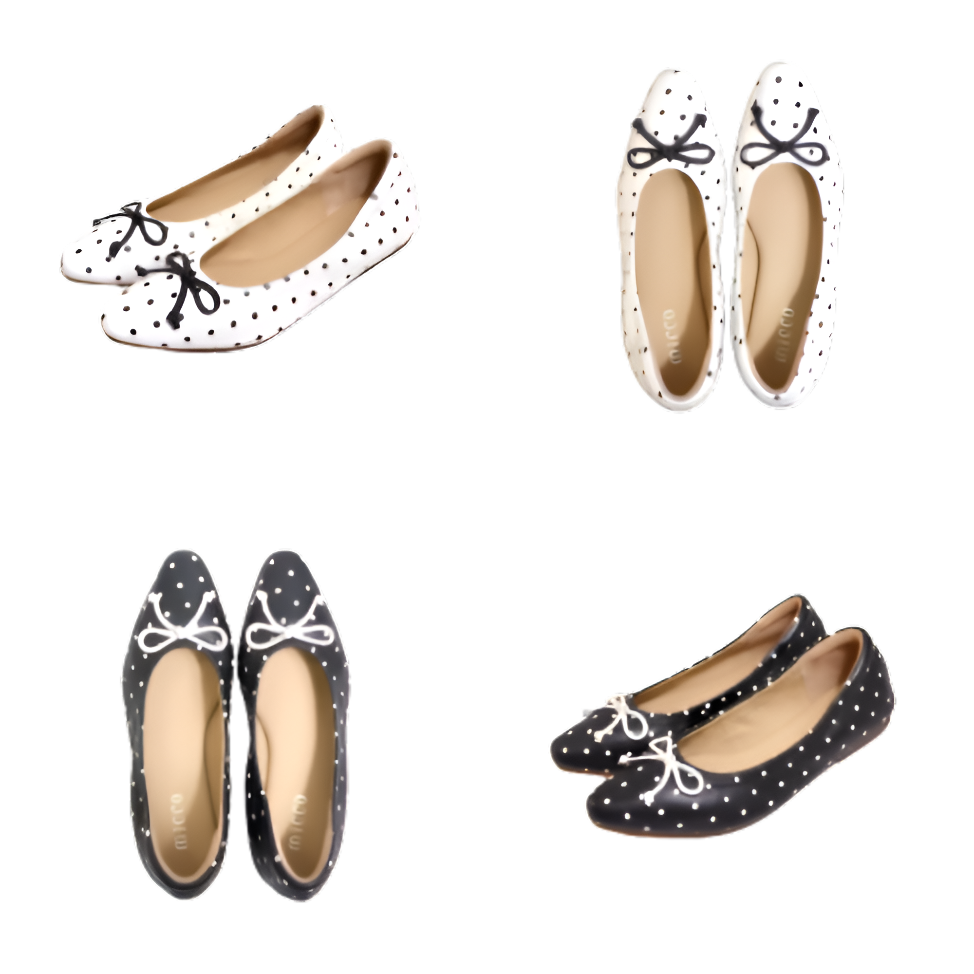 MICCO Polka Dot Lambskin Flats A730-1
