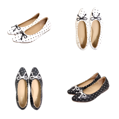 MICCO Polka Dot Lambskin Flats A730-1