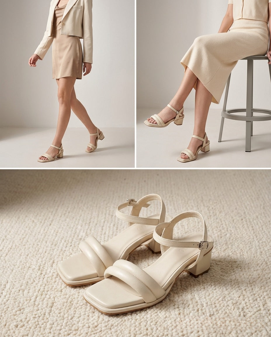 MICCO Slingback Heels Sandals Model Bubble