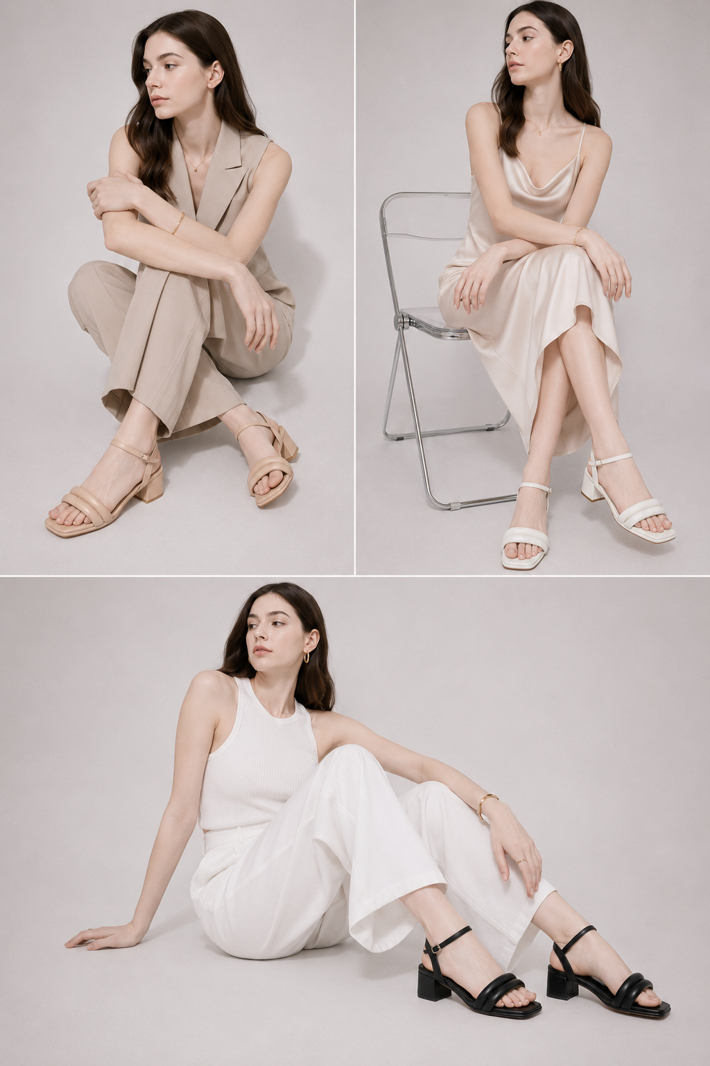 MICCO Slingback Heels Sandals Model Bubble