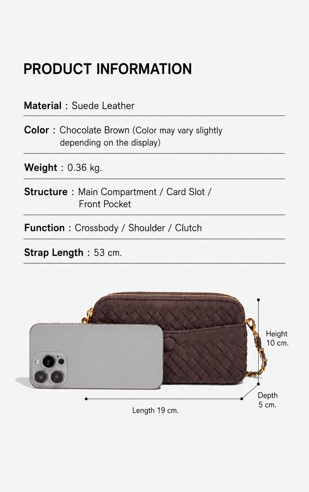 MICCO Lumi Woven Crossbody model Y2590
