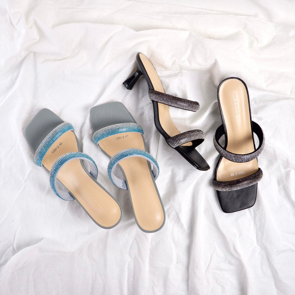 MICCO Rhinestone Heeled Sandals Model 1356-2