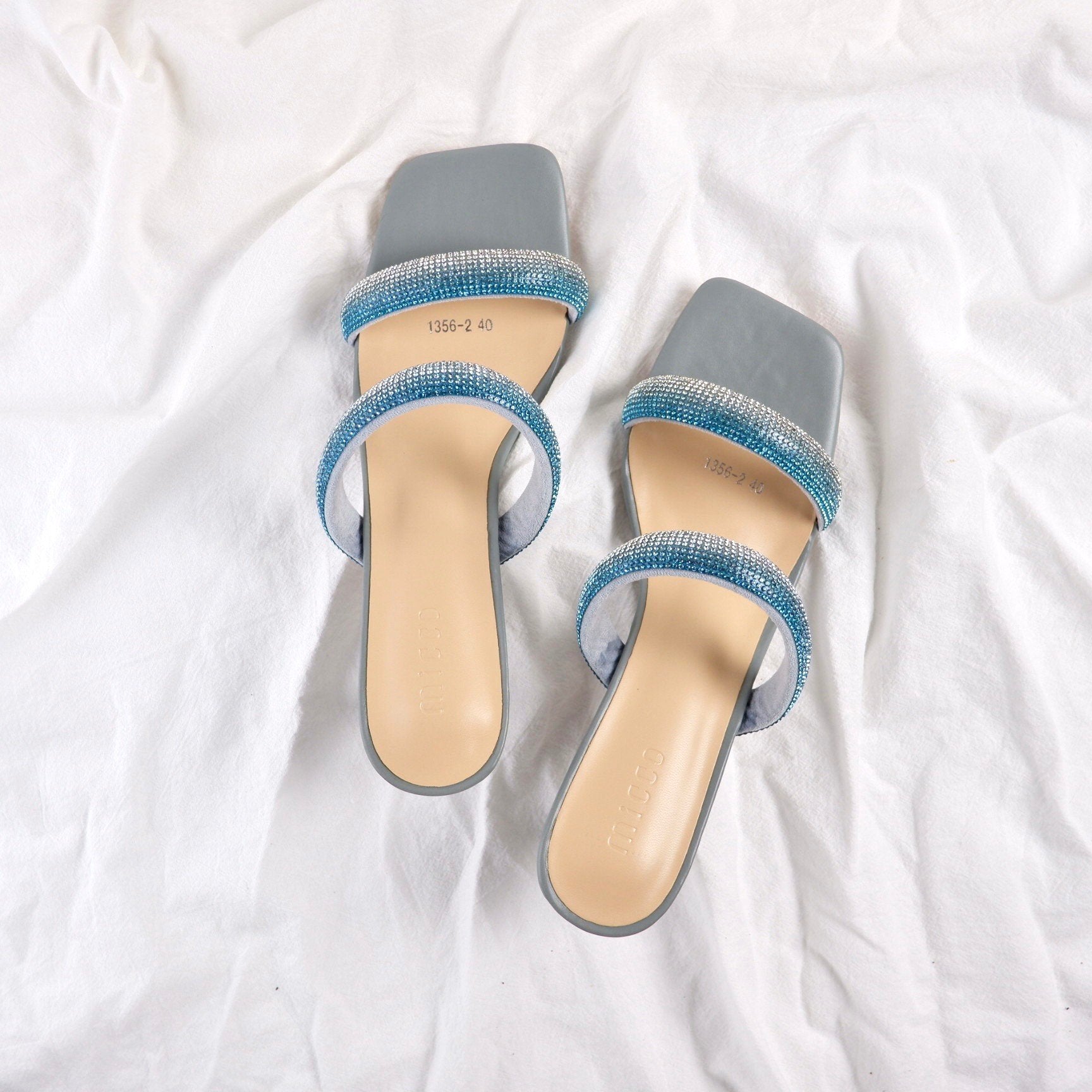 MICCO Rhinestone Heeled Sandals Model 1356-2