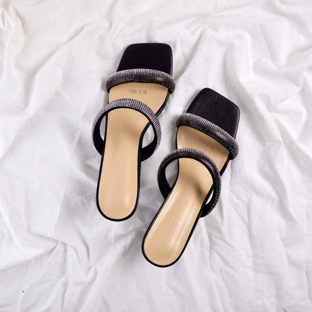 MICCO Rhinestone Heeled Sandals Model 1356-2