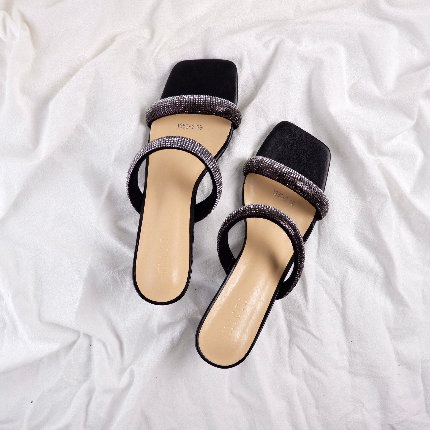 MICCO Rhinestone Heeled Sandals Model 1356-2