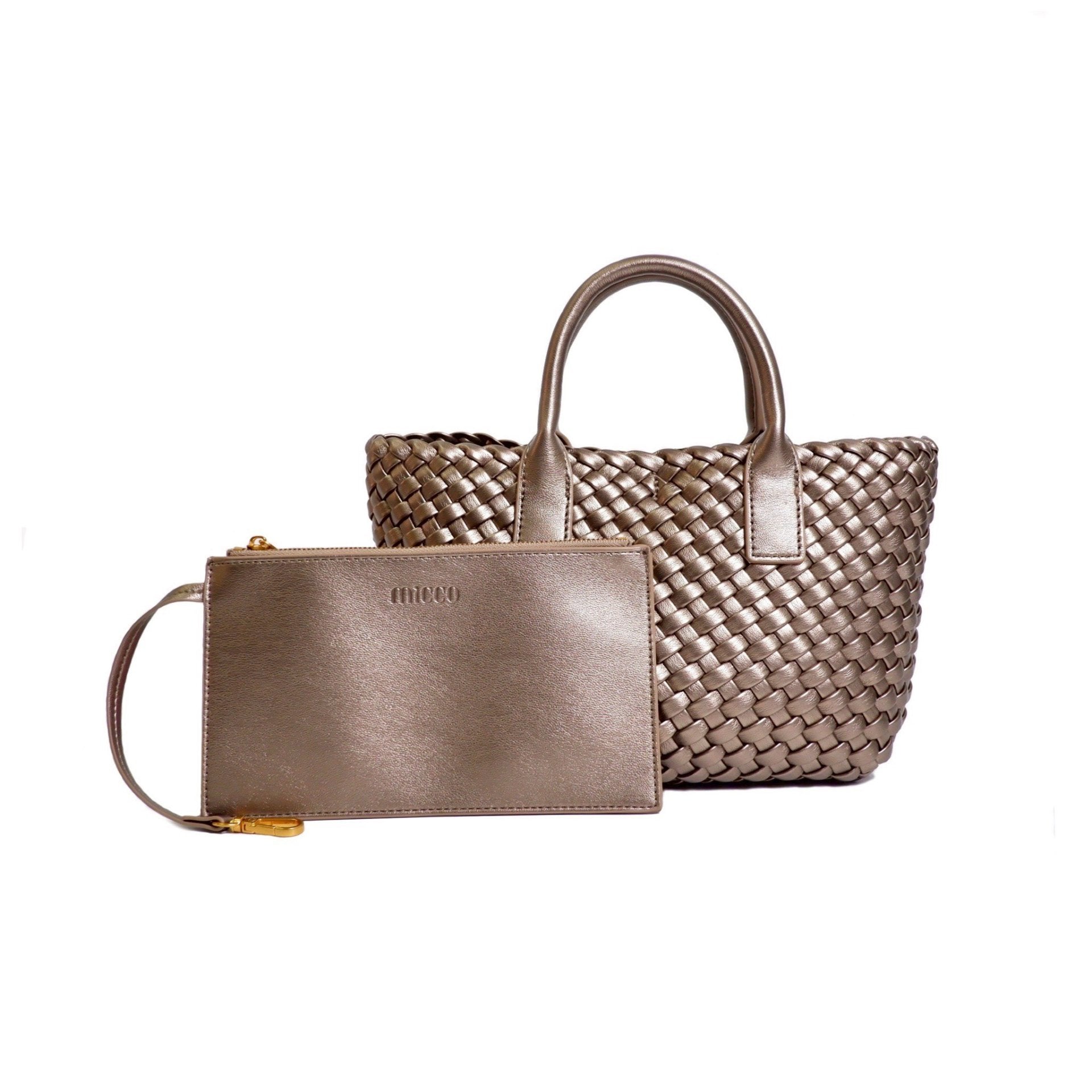 PU Woven Leather Handbags Model B1736-1