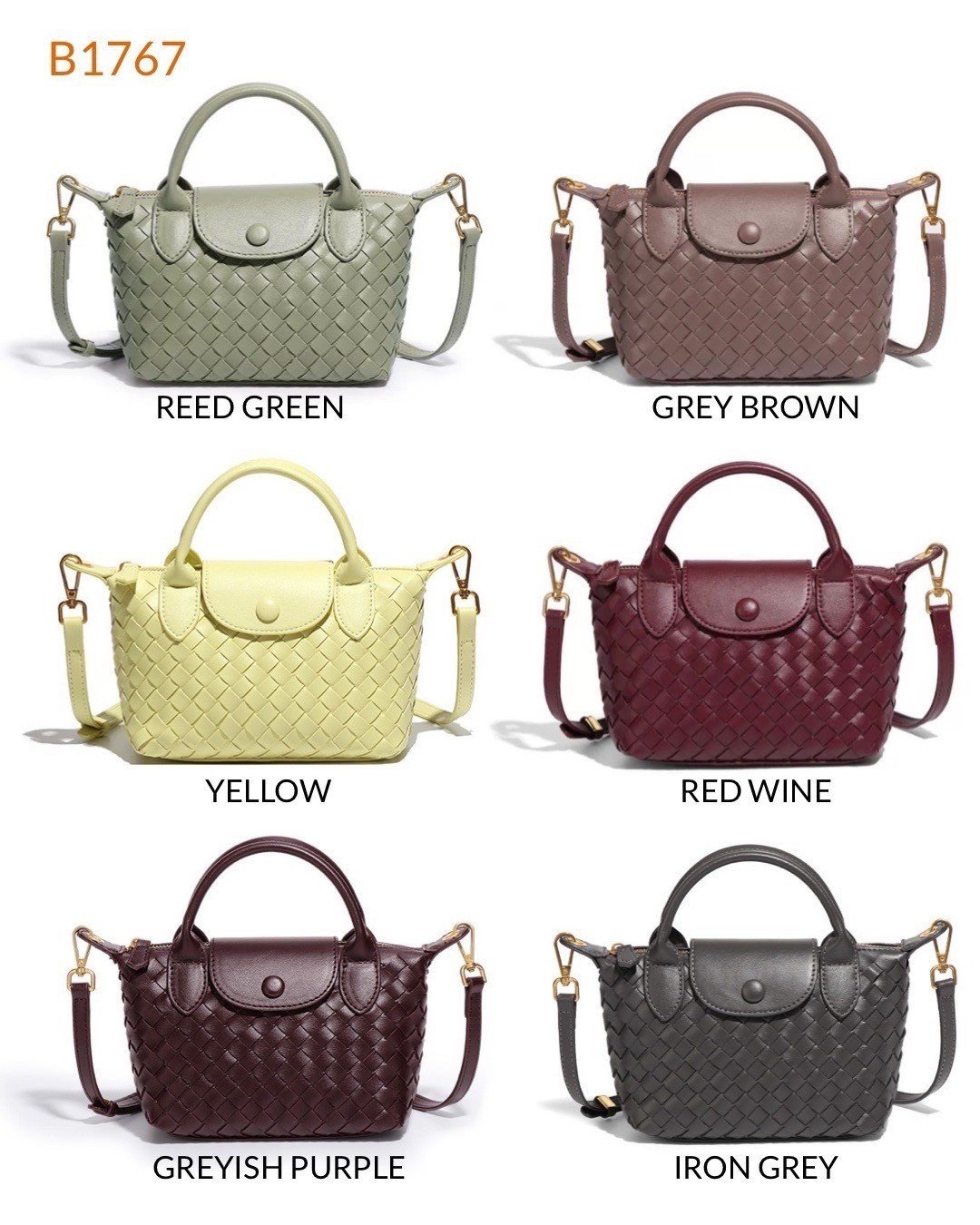 PU woven leather Handbags Model B1767