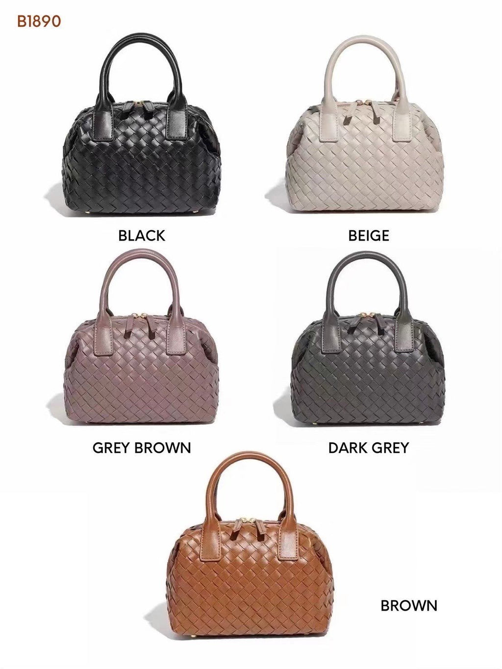 PU woven leather Handbags Model B1890