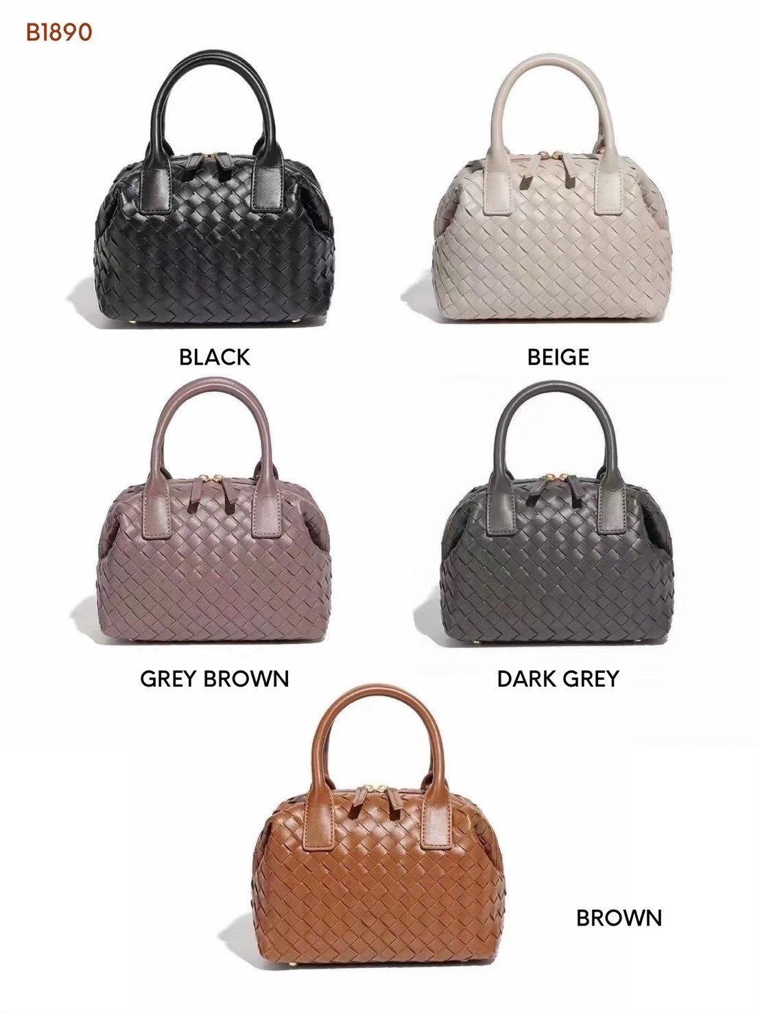PU woven leather Handbags Model B1890