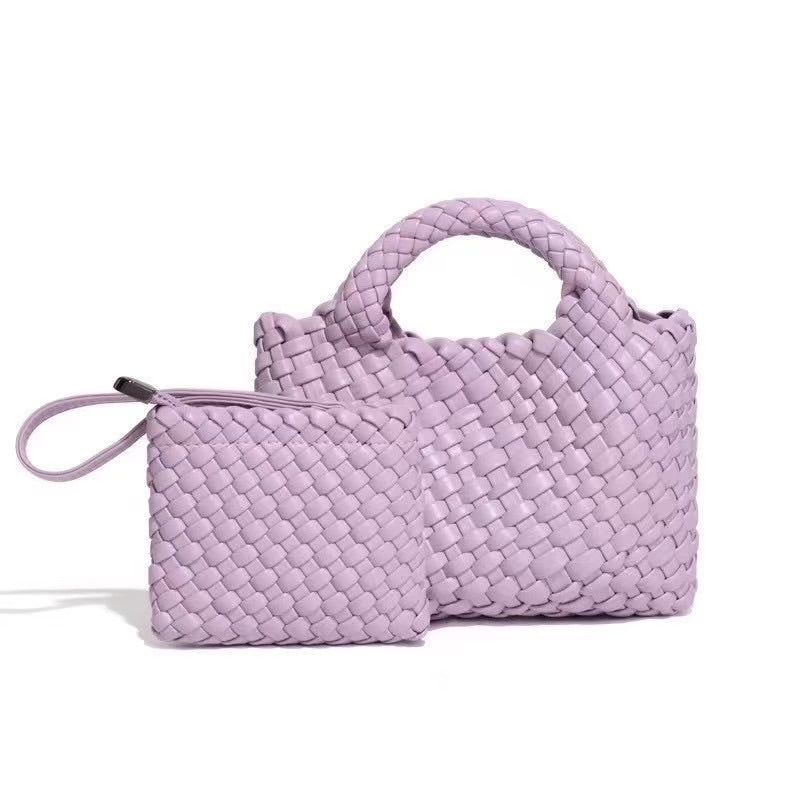PU woven leather shopping bag Model B1671