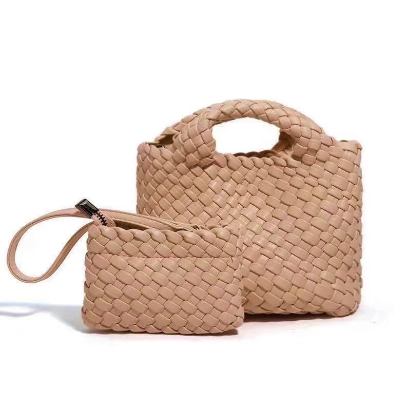 PU woven leather shopping bag Model B1671