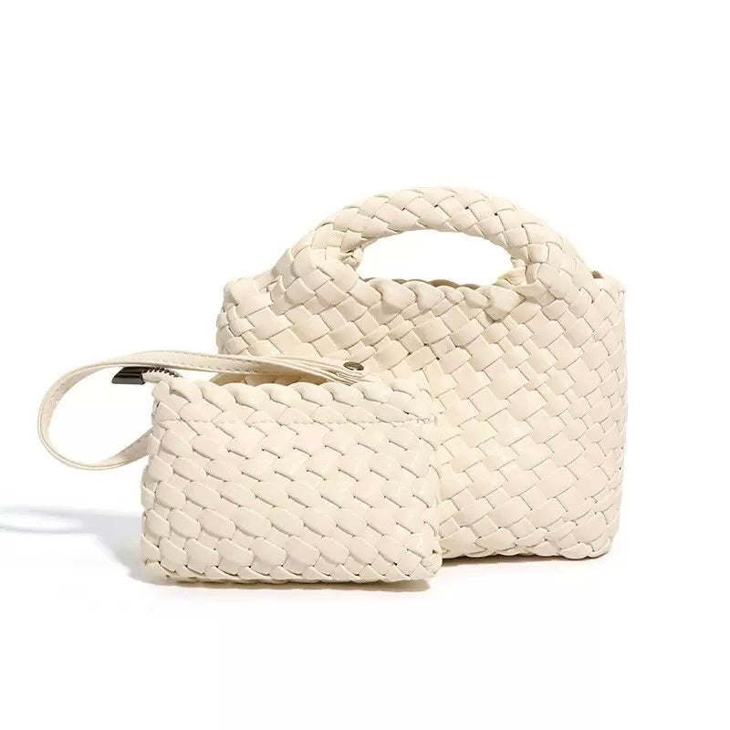 PU woven leather shopping bag Model B1671