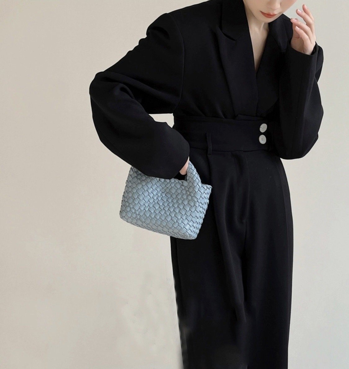 PU woven leather shopping bag Model B1671