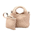 PU woven leather shopping bag Model B1671