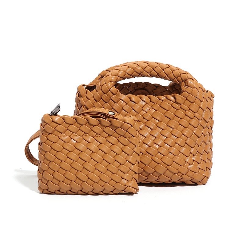 PU woven leather shopping bag Model B1671