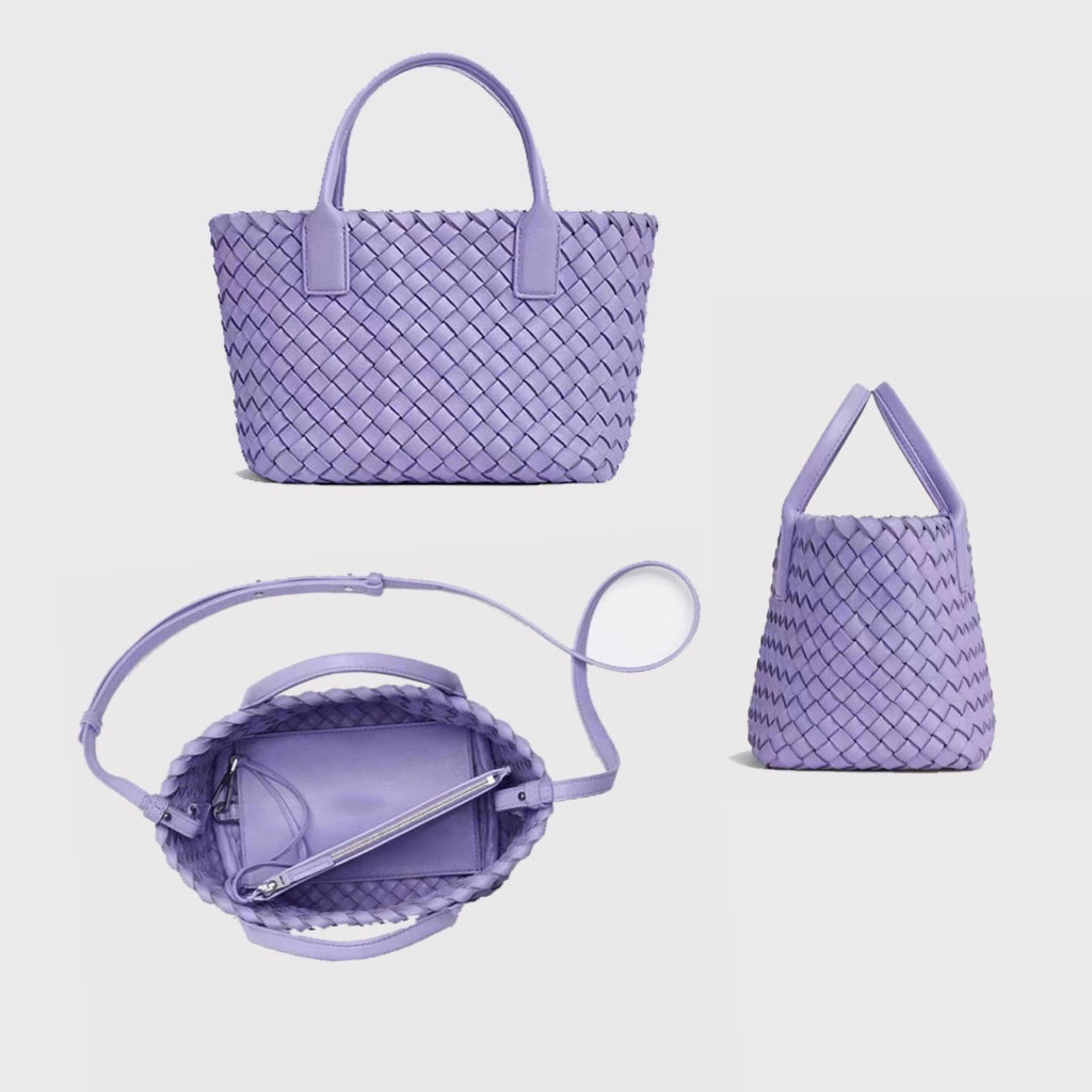 PU Woven Leather Handbags Model B1736-1