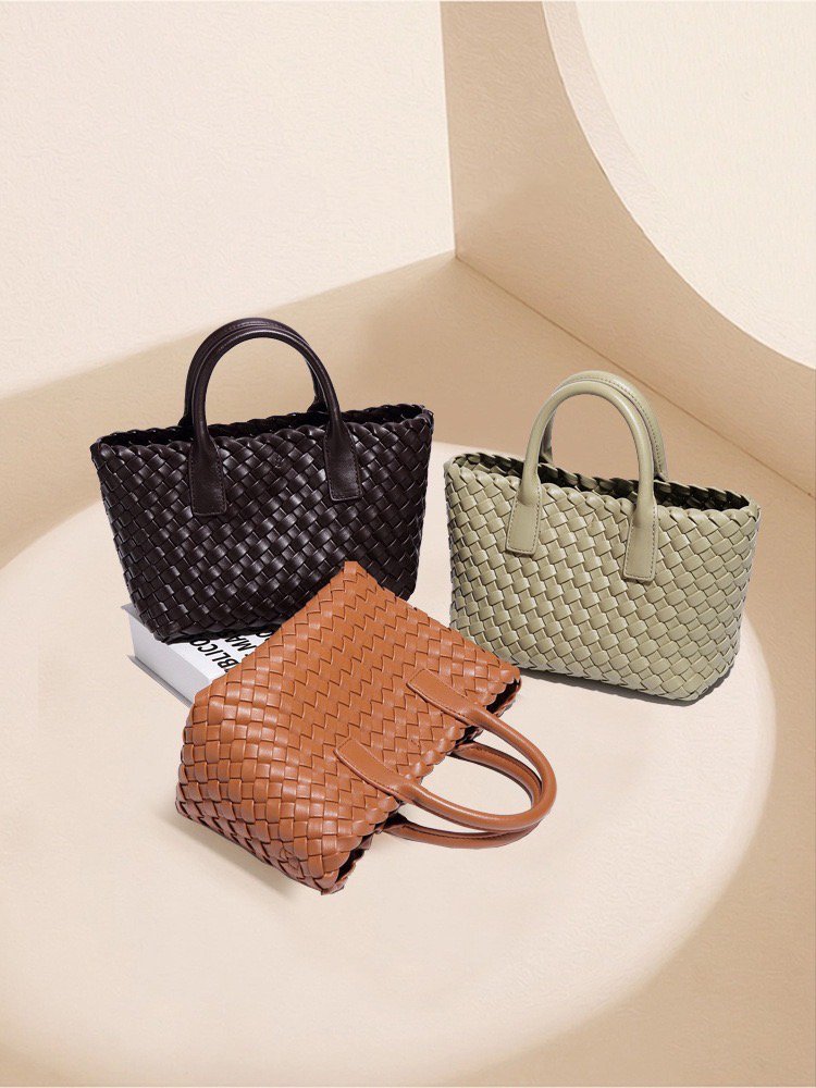 PU Woven Leather Handbags Model B1736-1