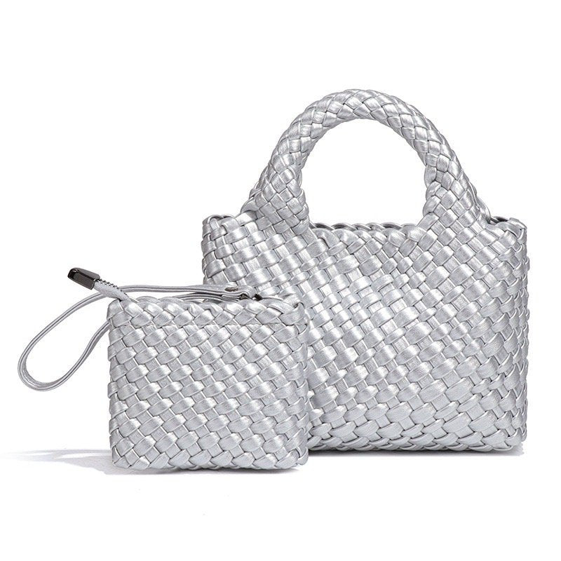 PU woven leather shopping bag Model B1671