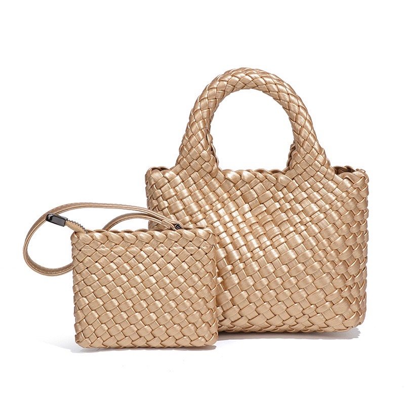 PU woven leather shopping bag Model B1671