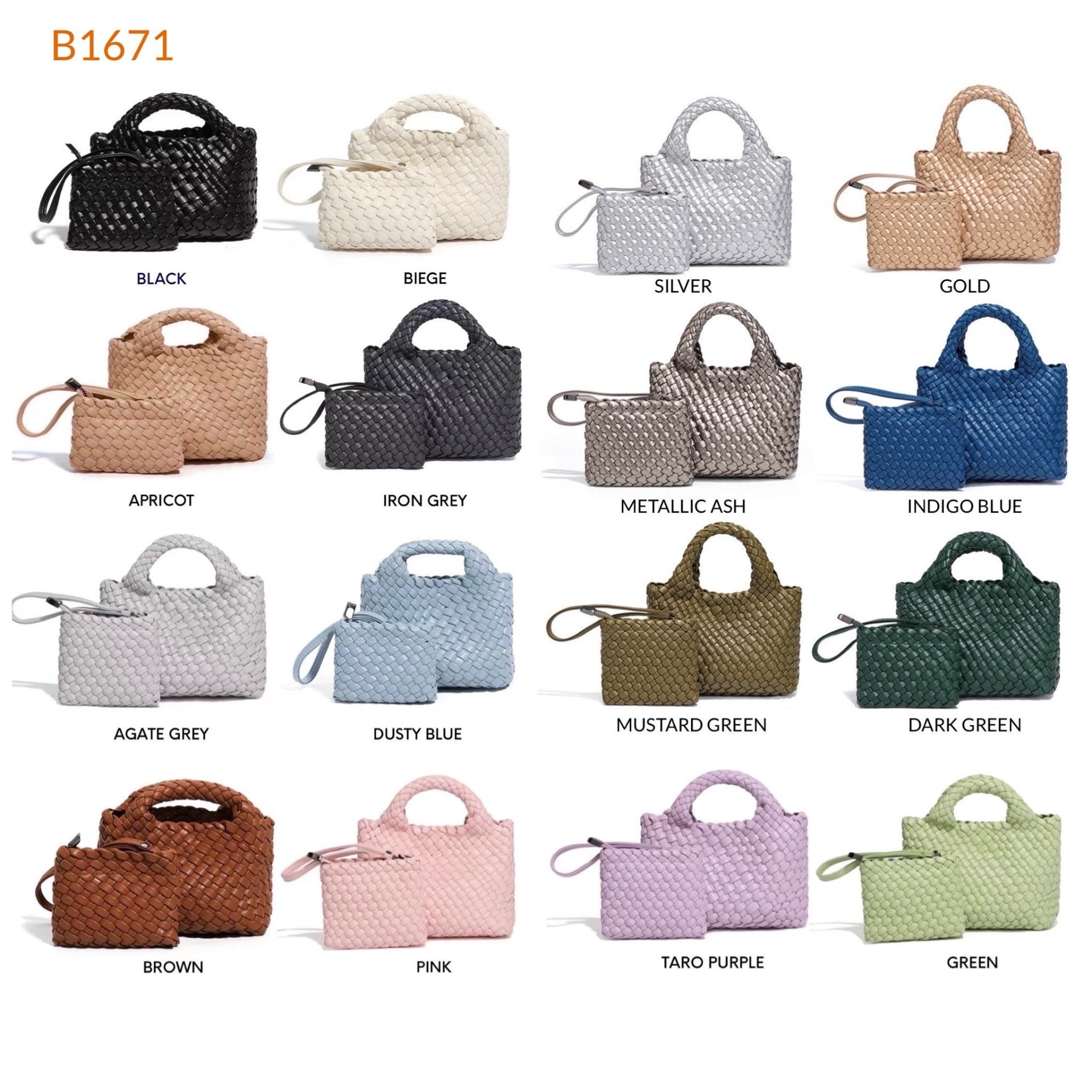 PU woven leather shopping bag Model B1671