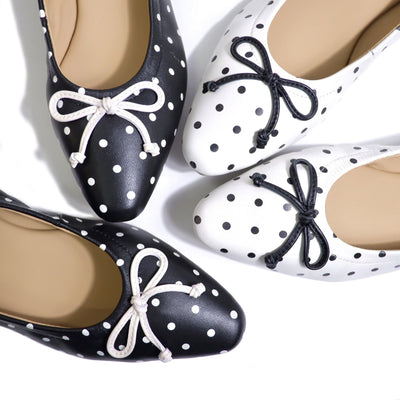MICCO Polka Dot Lambskin Flats A730-1