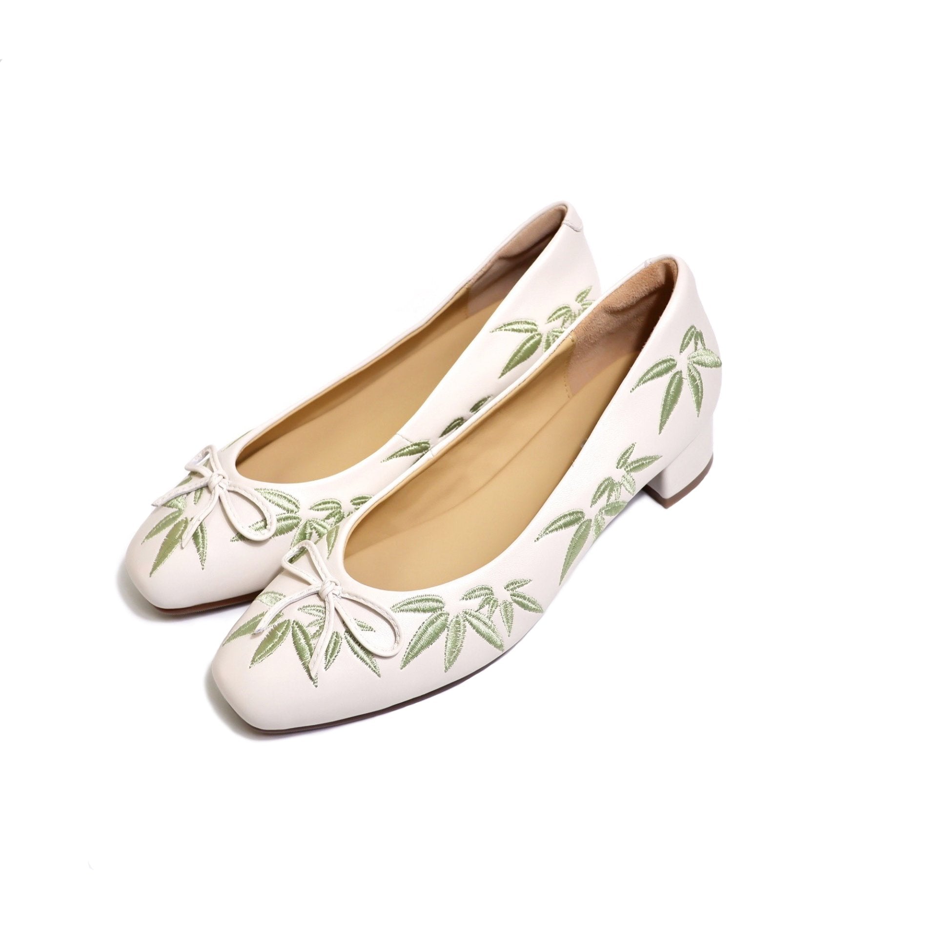 MICCO Leaf Pattern Lambskin Flats 2604-5