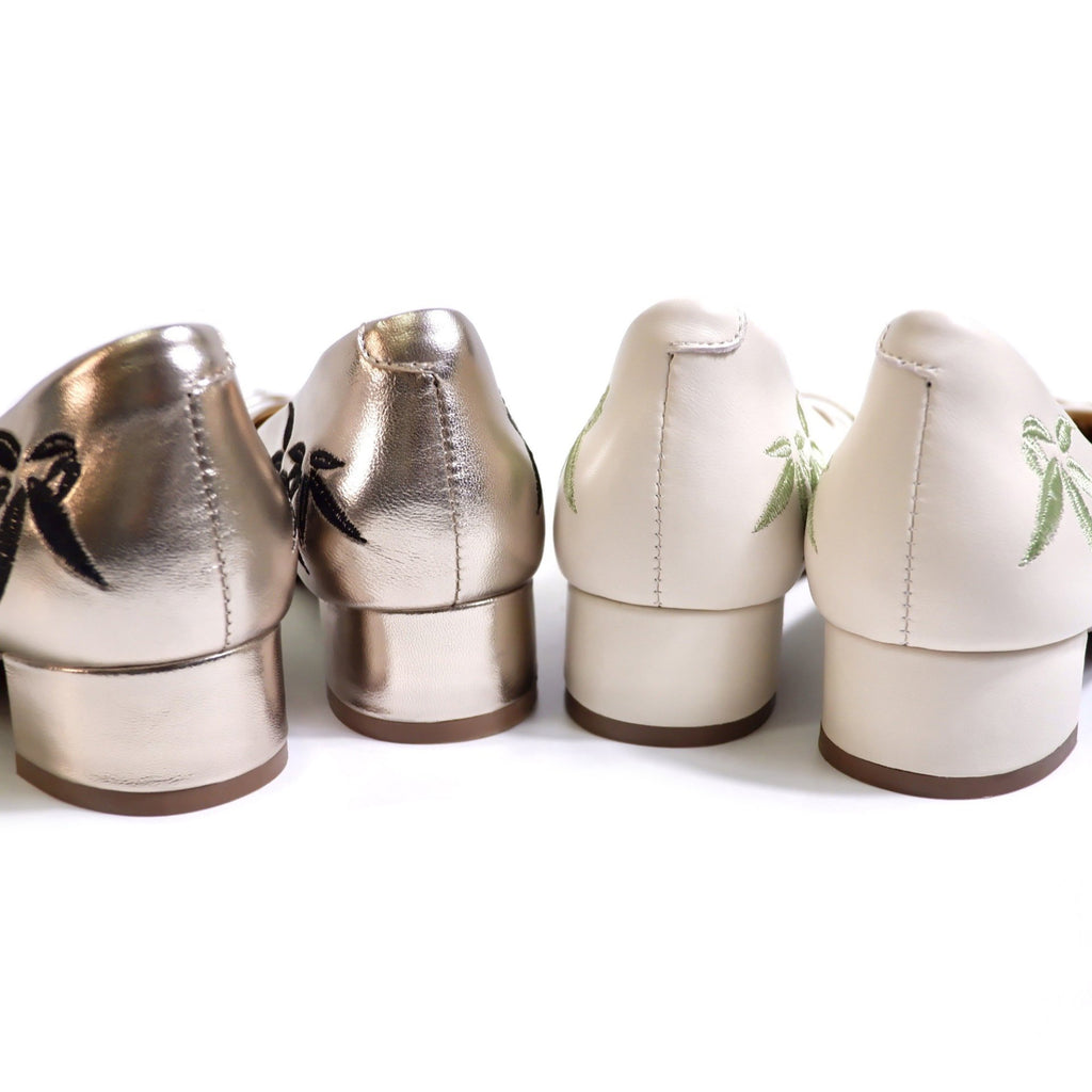 MICCO Leaf Pattern Lambskin Flats 2604-5