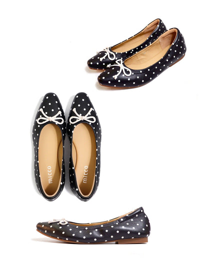 MICCO Polka Dot Lambskin Flats A730-1