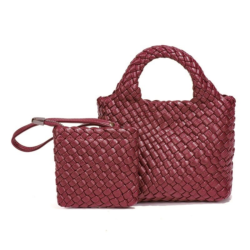 PU woven leather shopping bag Model B1671