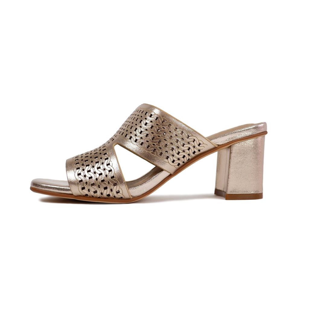 MICCO Laser-Cut Block Heel Sandals 17124C-508