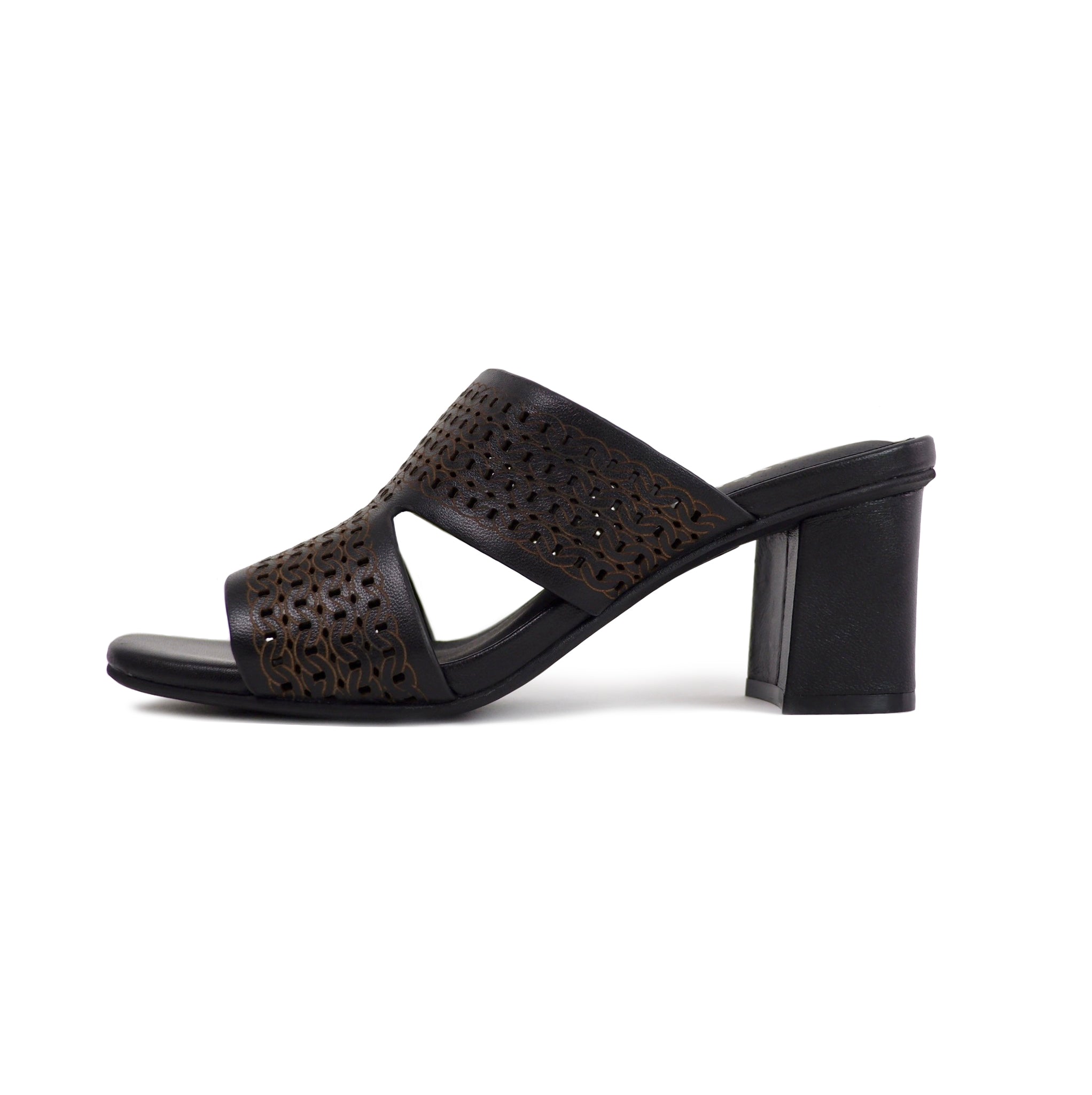MICCO Laser-Cut Block Heel Sandals 17124C-508