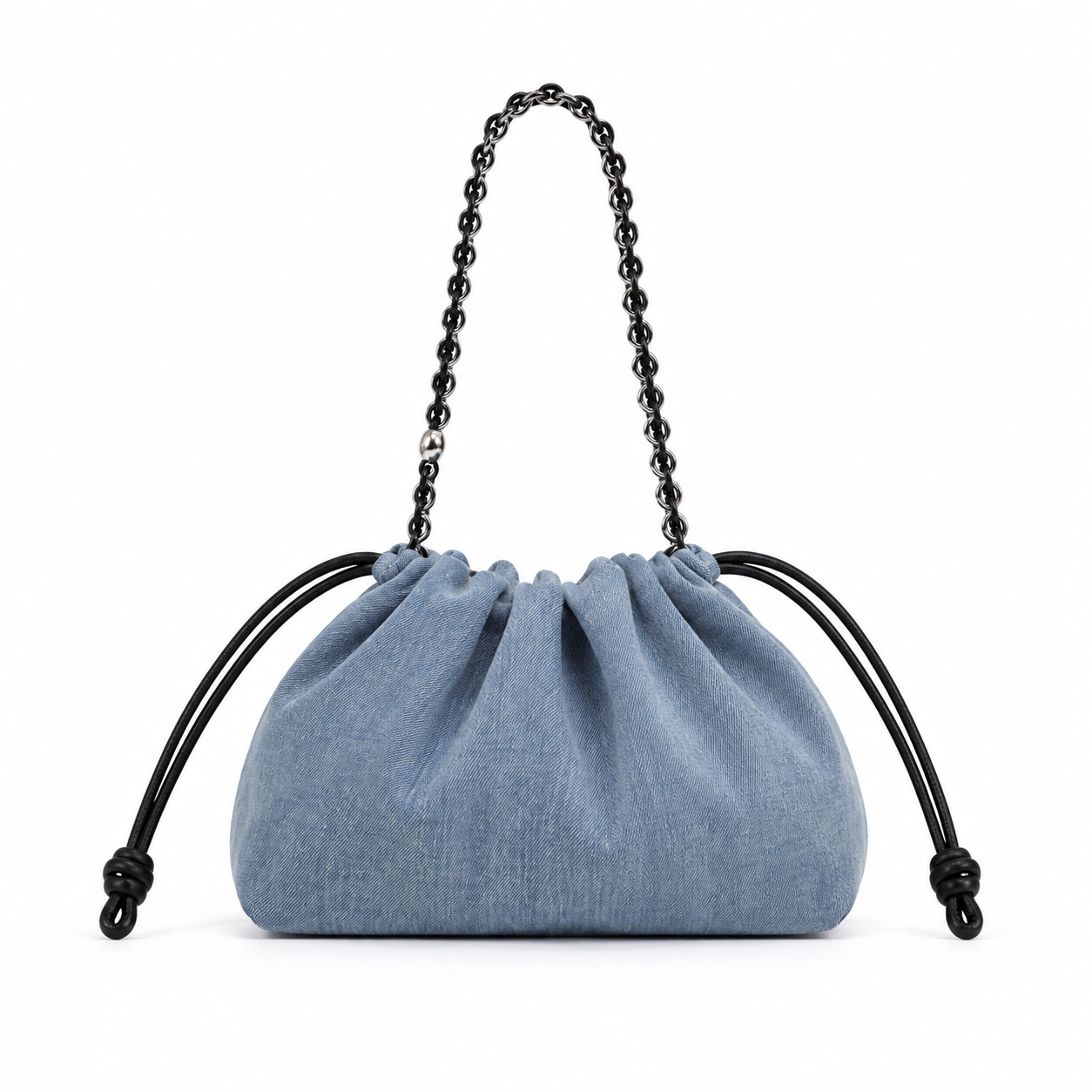 MICCO Denim Drawstring Shoulder Bag 3332-1