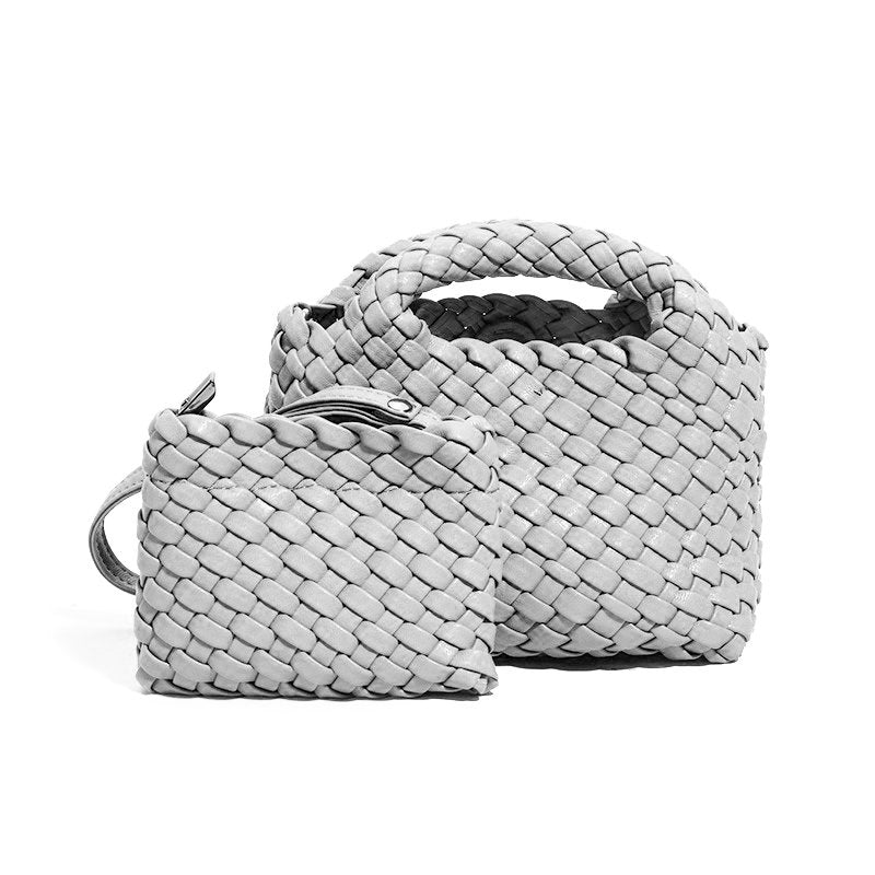 PU woven leather shopping bag Model B1671