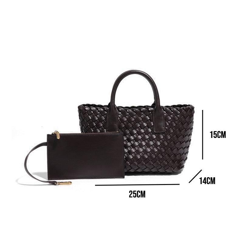 PU Woven Leather Handbags Model B1736-1