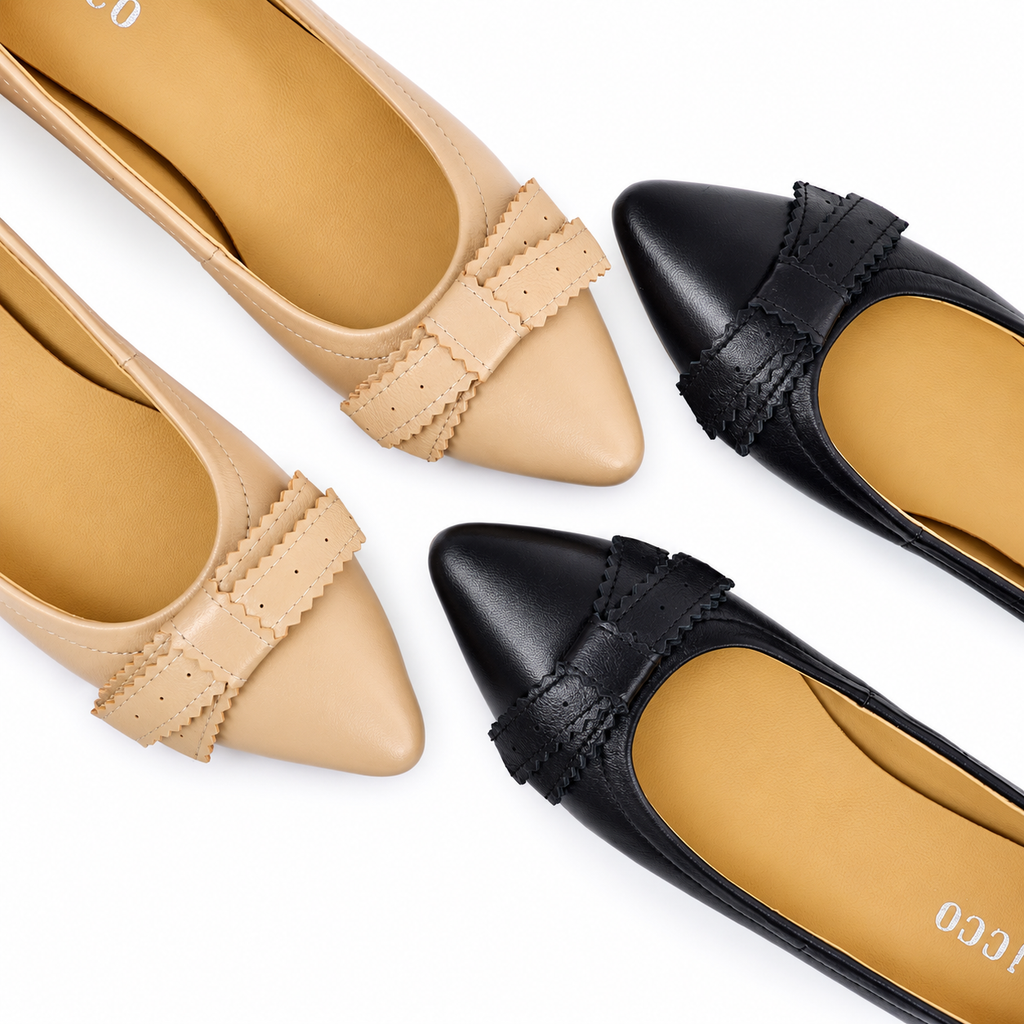 MICCO Pointed-Toe Ballet Flats 670A-9