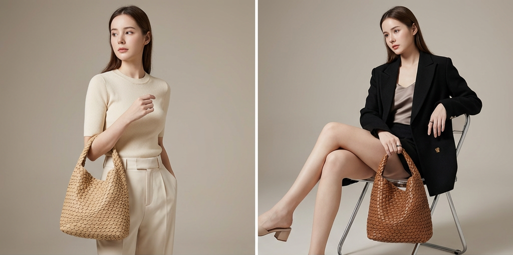 PU leather Woven Bag Model B988
