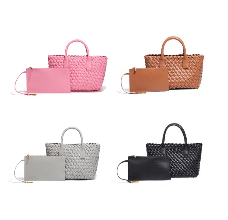 PU Woven Leather Handbags Model B1736-1