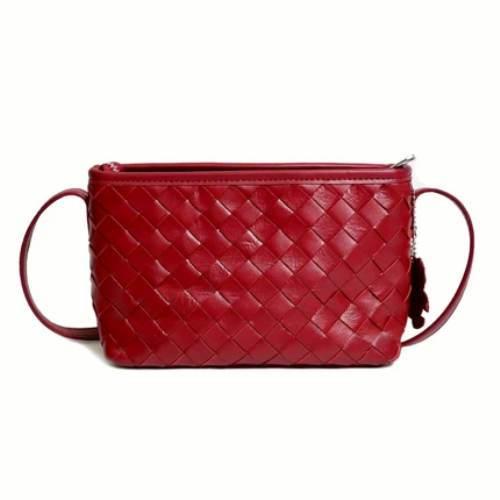Woven Real Leather Handbag Model 3892