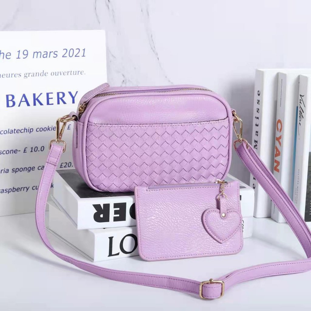 Small Woven Bag With Long Strap Model 5236