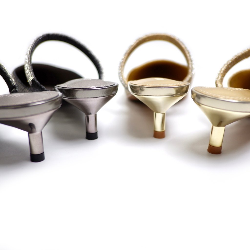 MICCO Rhinestone Pointed toe heel mules 1129-14